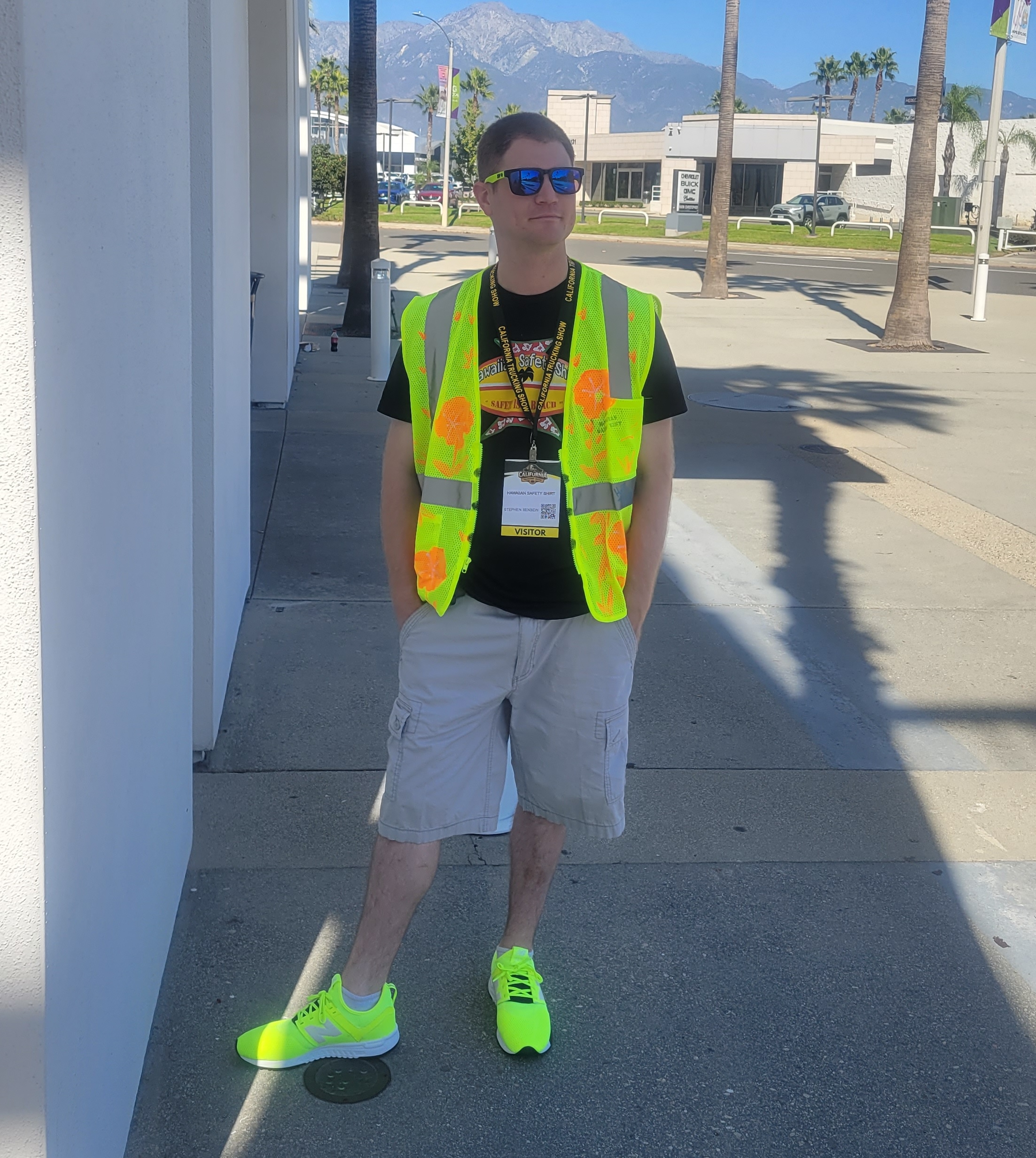 Stephen modeling the Hawaiian Safety Shirt